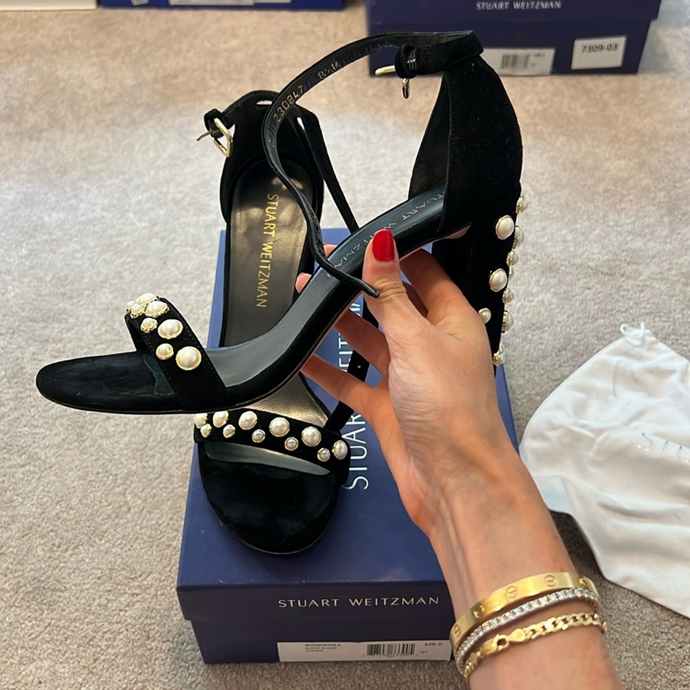 Stuart Weitzman “More Pearls” Heels, Size 8.5